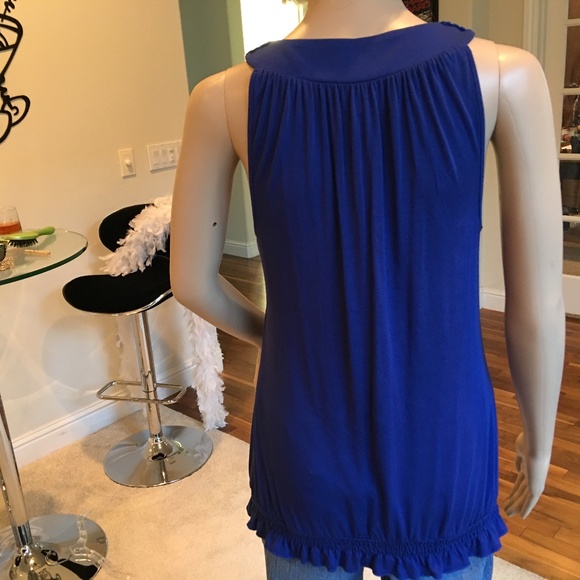 Kenar Royal Blue Knit Detail Tank - Picture 2 of 5